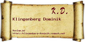 Klingenberg Dominik névjegykártya