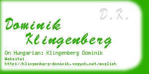 dominik klingenberg business card